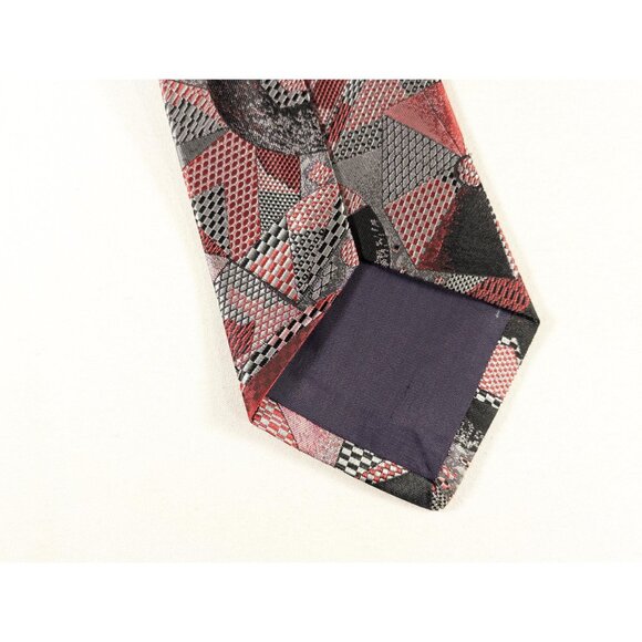 Vintage Jonathan Bryan abstract neck tie, red + chrome umbrella mod necktie, - Picture 9 of 10